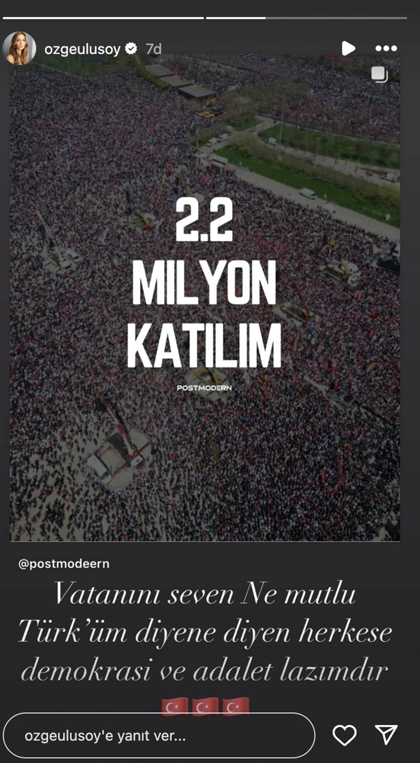 İstanbul'daki dev mitingde ünlüler de yer aldı: Sosyal medyada destek paylaşımları yağdı - Fotoğraf: 14